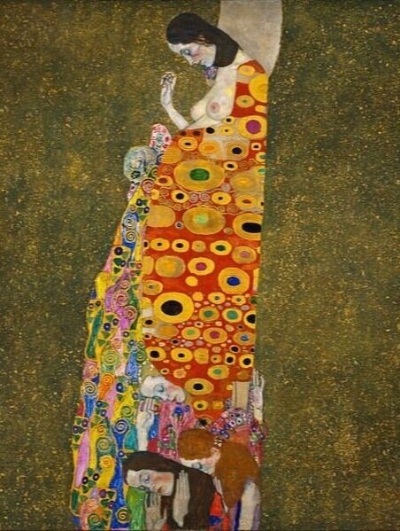 Gustav Klimt, Hope II, 1907-08. Public domain; image via Wikimedia