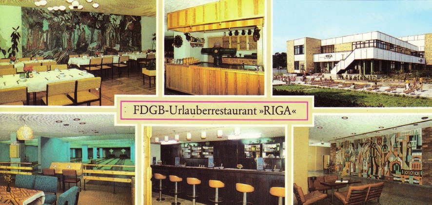 Binz, FDGB-Urlauberrestaurant Riga, postcard from 1989.