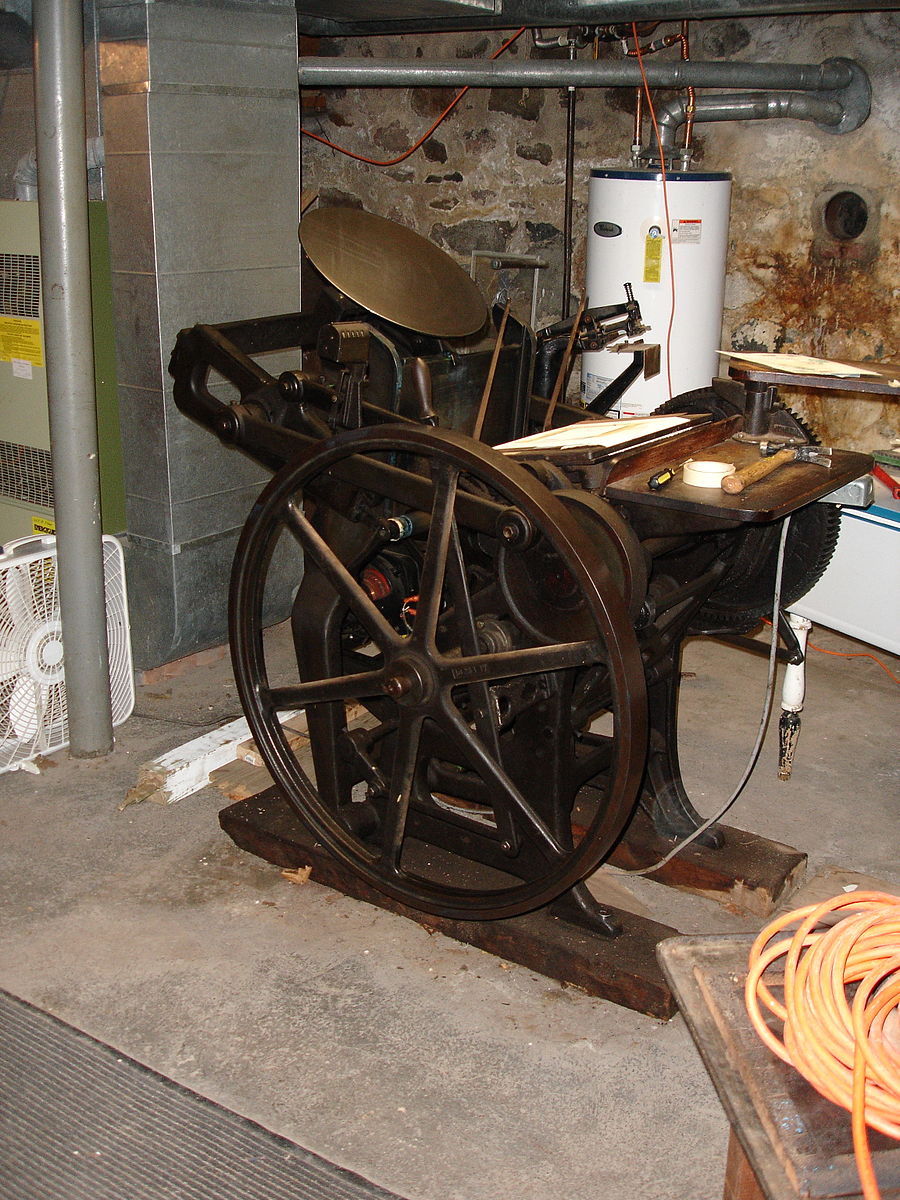 Chandler and Price 10X15 New Style Printing Press. Photo by Trimalchio, licensed via Creative Commons